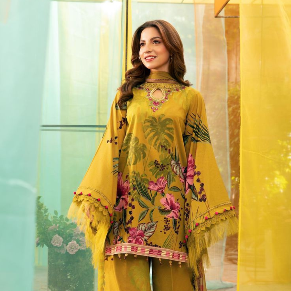 Iznik Fashion unstitched lawn and festive suit with premium fabric, elegant embroidery, and seasonal design – RS Royal Fashion Collection 2025