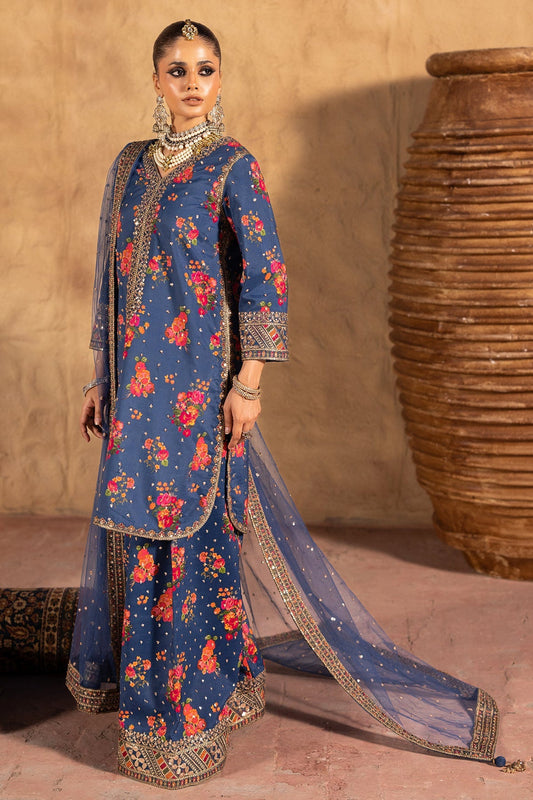 Charizma Embroidered Raw-Silk Suit CMA-5-031 with embroidered shirt, trouser & dupatta – RS Royal Fashion