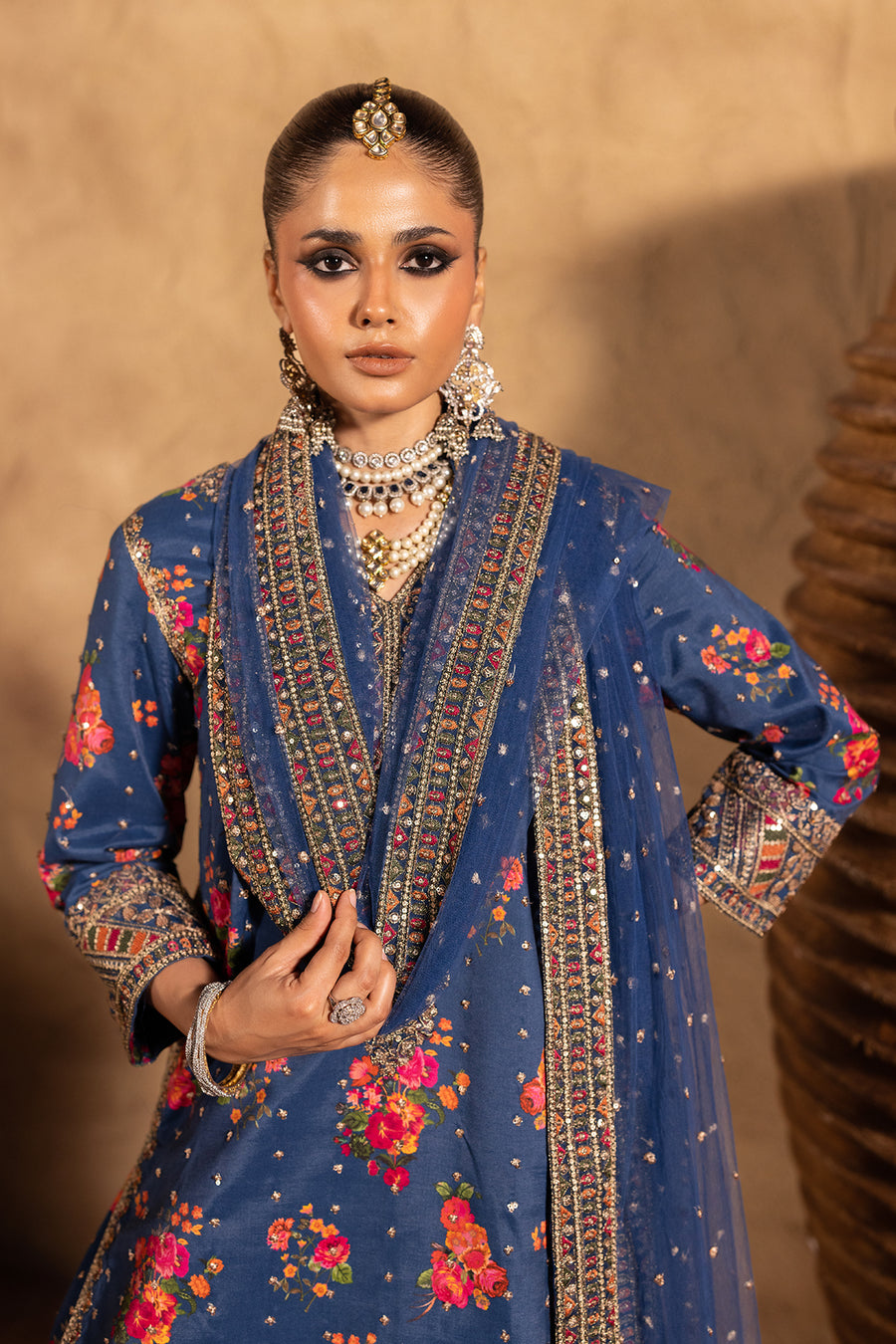 Charizma Embroidered Raw-Silk Suit CMA-5-031 with embroidered shirt, trouser & dupatta – RS Royal Fashion