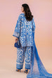 3-piece white and blue printed lawn suit with embroidered organza lace and printed chiffon dupatta – RS Royal Fashion.
