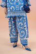 3-piece white and blue printed lawn suit with embroidered organza lace and printed chiffon dupatta – RS Royal Fashion.