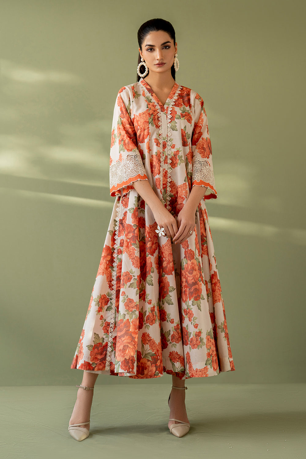 Baroque Linen Digital Printed & Embroidered 3Pc Suit with Dupatta & Trouser