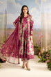 Iznik Dhanak 3PC suit with printed dhanak shirt, dupatta, trouser, and embroidered patches on organza