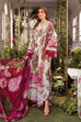 Maria B white and pink embroidered 3PC organza suit with elegant festive design.
