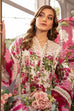 Maria B white and pink embroidered 3PC organza suit with elegant festive design.