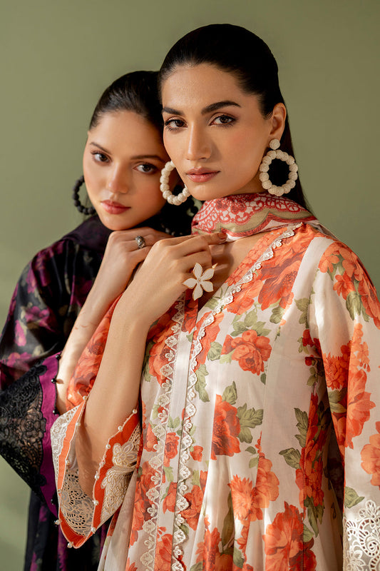 Baroque Linen | Digital Printed Embroidered 3Pc Suit