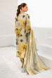 Iznik Dhanak 3PC suit with printed dhanak shirt, dupatta, trouser, and embroidered patches on organza