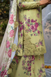 UE-395 Printed Lawn 3Pc Unstitched Suit by Iznik with Digital Linen Shirt, Embroidered Dupatta & Printed Trouser 
