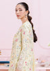 Qalamkar embroidered & digital printed linen 3-piece suit with organza patch, linen dupatta, and trouser