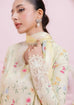 Qalamkar embroidered & digital printed linen 3-piece suit with organza patch, linen dupatta, and trouser