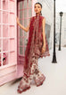 Maria B M Prints 25-MPEE#8A 3-piece unstitched lawn suit with digital printed shirt, embroidered chiffon dupatta, and printed trouser.