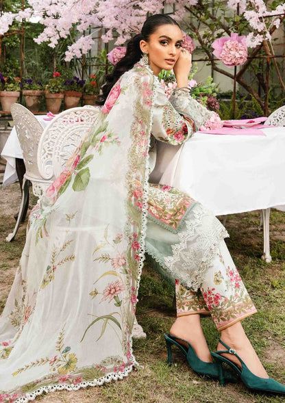Maria B inspired 3-piece embroidered lawn suit MPT-2604-A with chiffon dupatta and cambric trousers – RS Royal Fashion