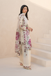 EFL-05 3-piece unstitched embroidered lawn suit with borer embroidered shirt, silk dupatta with lace, and printed trouser – By Iznik, available at RS Royal Fashion.