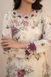 EFL-05 3-piece unstitched embroidered lawn suit with borer embroidered shirt, silk dupatta with lace, and printed trouser – By Iznik, available at RS Royal Fashion.