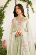 Iznik Dhanak 3PC suit with printed dhanak shirt, trouser, dupatta, embroidered daman patch, sleeve patti, and neckline patch
