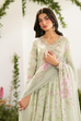 Iznik Dhanak 3PC suit with printed dhanak shirt, trouser, dupatta, embroidered daman patch, sleeve patti, and neckline patch