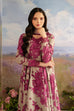 Iznik Dhanak 3PC suit with printed dhanak shirt, dupatta, trouser, and embroidered patches on organza