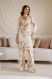 UE-411 Digital Printed Silk Embroidered Suit with embroidered shirt, silk trouser & zari dupatta – RS Royal Fashion