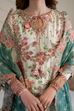 UE-411 Digital Printed Silk Embroidered Suit with embroidered shirt, silk trouser & zari dupatta – RS Royal Fashion
