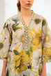 Iznik Dhanak 3PC suit with printed dhanak shirt, dupatta, trouser, and embroidered patches on organza