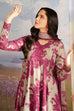 Iznik Dhanak 3PC suit with printed dhanak shirt, dupatta, trouser, and embroidered patches on organza