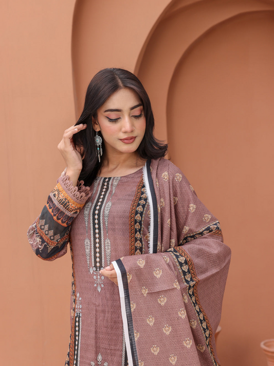 BinNoor Fab Lawn Suit De-LA19-P30185 – 3Pc Digital Printed Lawn with Dupatta and Dyed Trouser – Vol#19, SKU 1031, Sale Price Rs. 3,150