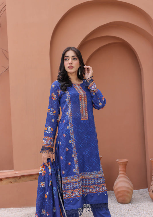 BinNoor Fab Lawn Suit De-LA19-P30183 – 3Pc Digital Printed Lawn with Dupatta and Dyed Trouser – Vol#19, SKU 1029, Sale Price Rs. 3,150