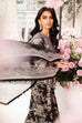 Unstitched embroidered lawn suit MPT-2608-B with printed shirt, chiffon dupatta, and cambric trousers.