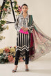 Maria B inspired white & black embroidered 3-piece unstitched lawn suit with chiffon dupatta.