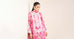 Maria B inspired 3 piece lawn suit in pink with embroidered neckline, chiffon dupatta and cambric shalwar.
