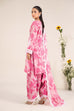 Maria B inspired 3 piece lawn suit in pink with embroidered neckline, chiffon dupatta and cambric shalwar.
