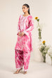 Maria B inspired 3 piece lawn suit in pink with embroidered neckline, chiffon dupatta and cambric shalwar.

