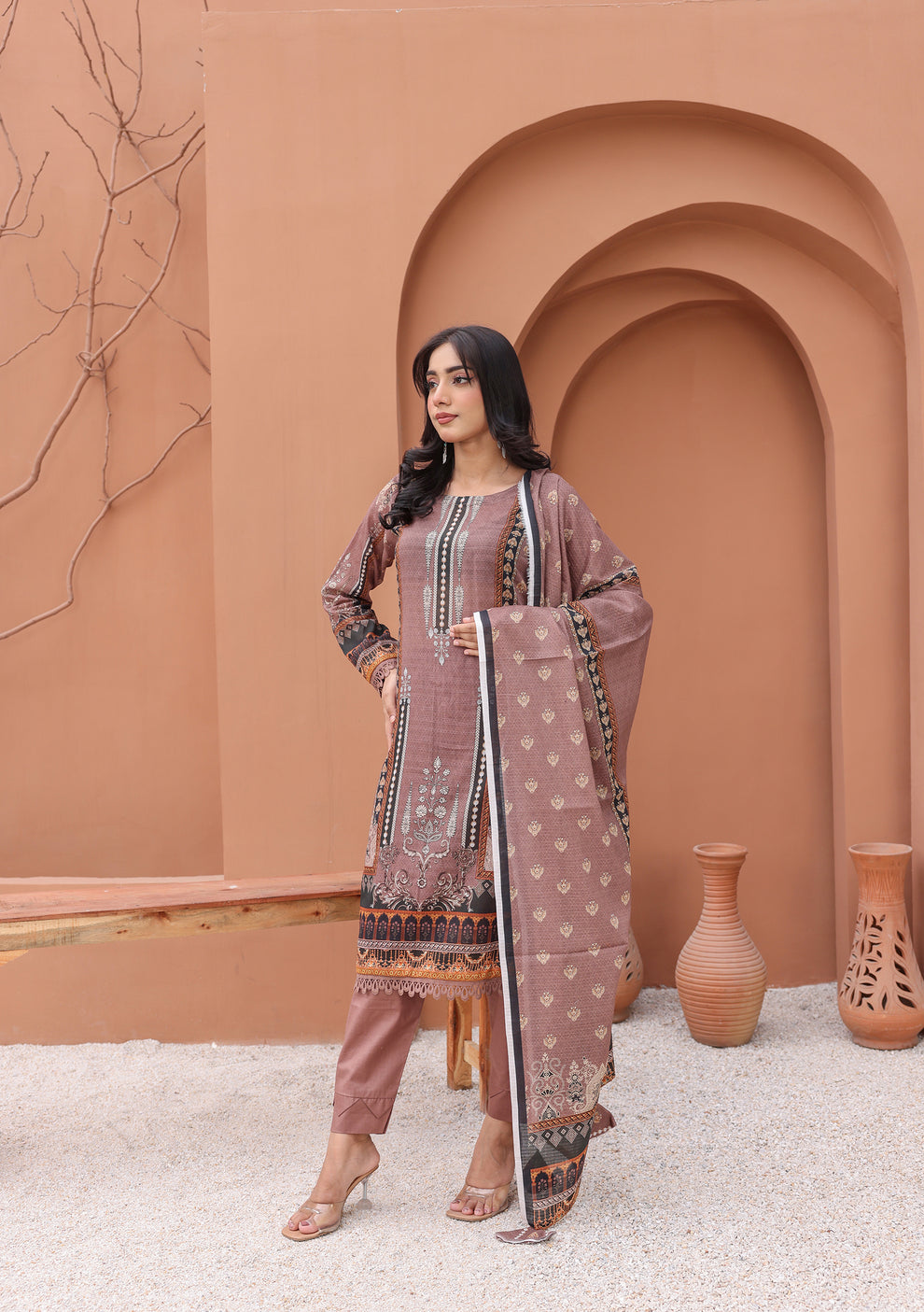 BinNoor Fab Lawn Suit De-LA19-P30185 – 3Pc Digital Printed Lawn with Dupatta and Dyed Trouser – Vol#19, SKU 1031, Sale Price Rs. 3,150