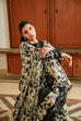 Aneela.s black skin 3-piece unstitched lawn suit with embroidered front and digital printed chiffon dupatta.