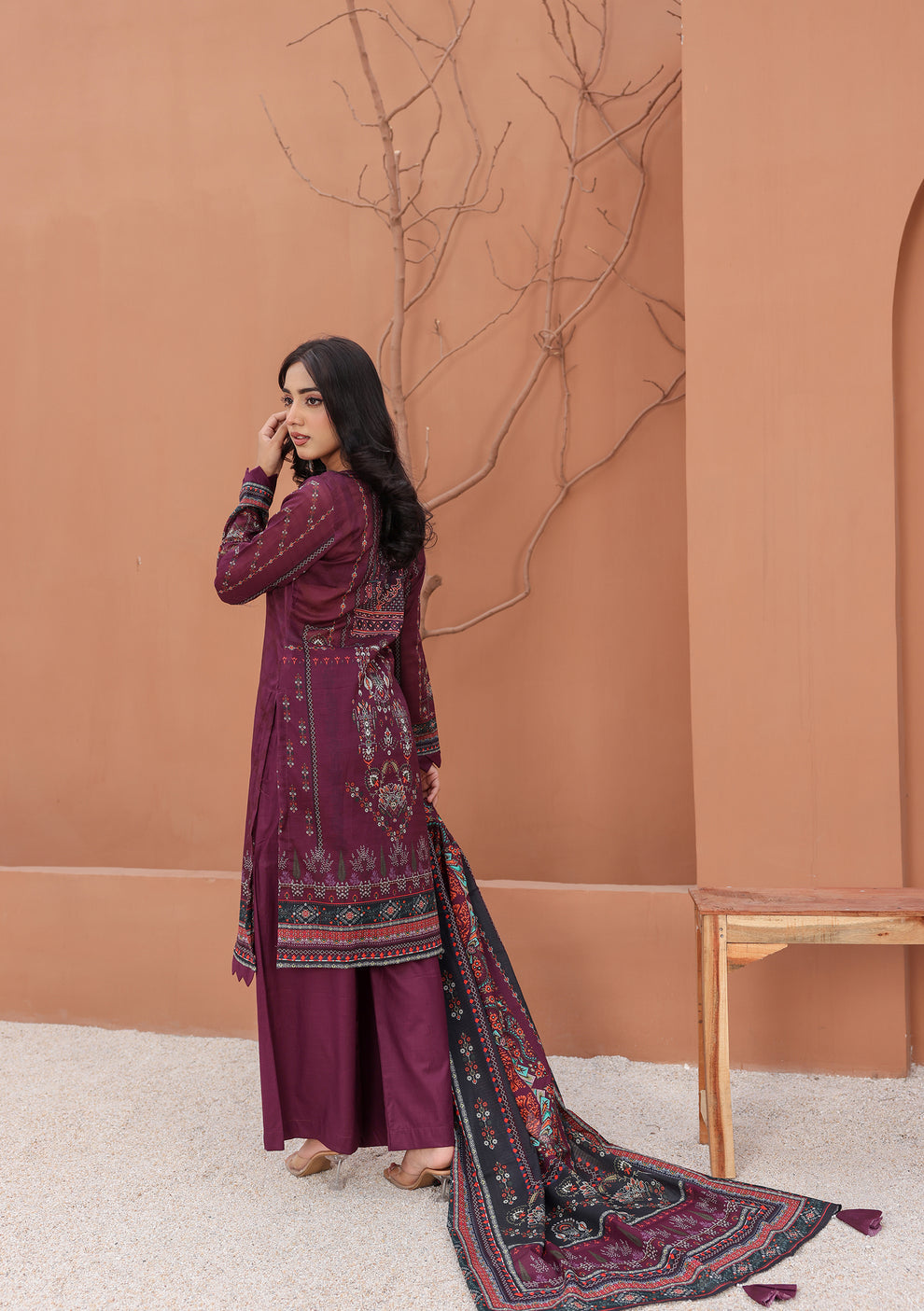 BinNoor Fab Lawn 3Pc Unstitched Digital Printed Suit Vol#19 2025 with Dupatta and Trouser 
