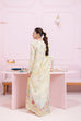 Qalamkar embroidered & digital printed linen 3-piece suit with organza patch, linen dupatta, and trouser