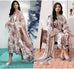 Maria B Dhanak 3PC suit with printed dhanak shirt, dupatta, trouser, and embroidered patches on organza