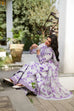 Maria B Dhanak 3PC suit with printed dhanak shirt, dupatta, trouser, and embroidered patches on organza