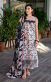 Asifa Nabeel printed dhanak suit with trouser, dupatta, embroidered patches, sleeves and neckline patti