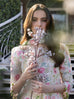 Crimson embroidered & digital printed linen 3-piece suit with organza patch, linen dupatta, and trouser