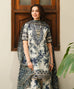 Sapphire-inspired luxury lawn suit with embroidery, chiffon dupatta & cotton trouser