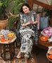 Sapphire-inspired luxury lawn suit with embroidery, chiffon dupatta & cotton trouser