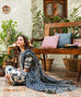 Sapphire-inspired luxury lawn suit with embroidery, chiffon dupatta & cotton trouser