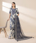 Sapphire-inspired luxury lawn suit with embroidery, chiffon dupatta & cotton trouser