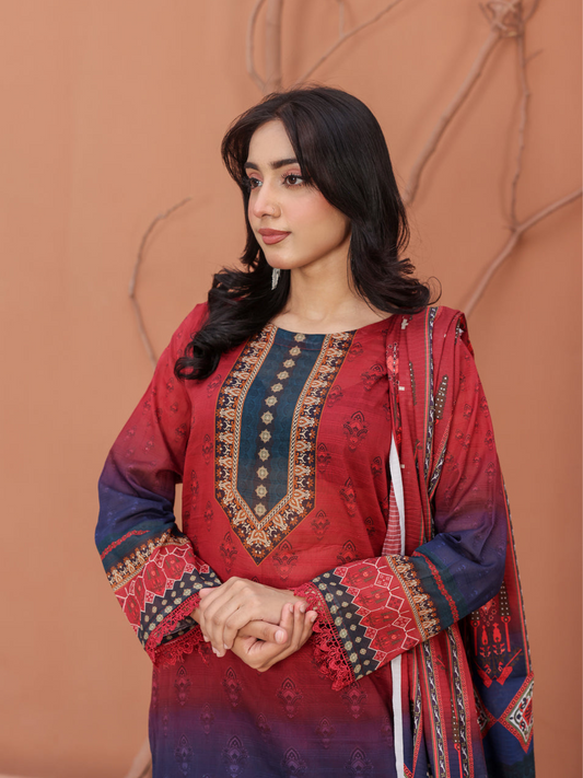 BinNoor Fab Lawn 3Pcs De-LA19-P30190