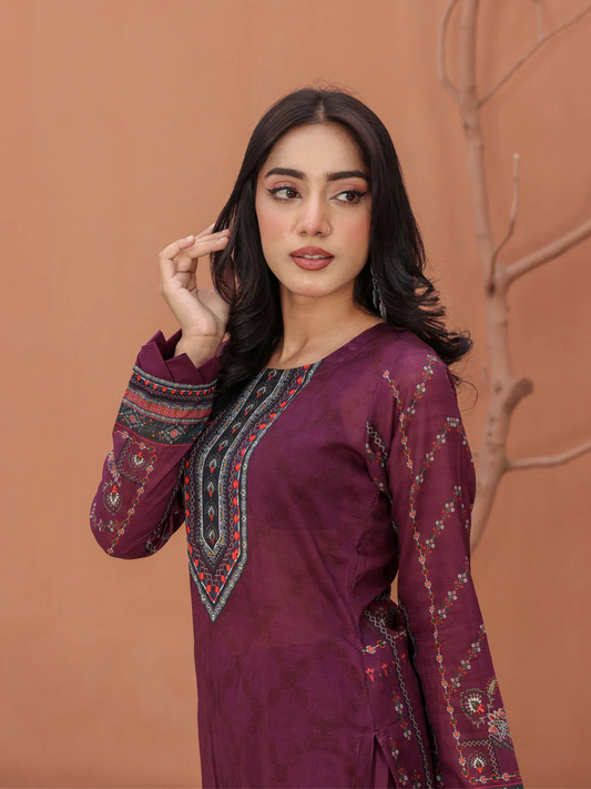 BinNoor Fab Lawn 3Pc Unstitched Digital Printed Suit Vol#19 2025 with Dupatta and Trouser 
