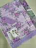 Maria B Dhanak 3PC suit with printed dhanak shirt, dupatta, trouser, and embroidered patches on organza