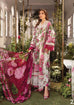 Maria B white and pink embroidered 3PC organza suit with elegant festive design.
