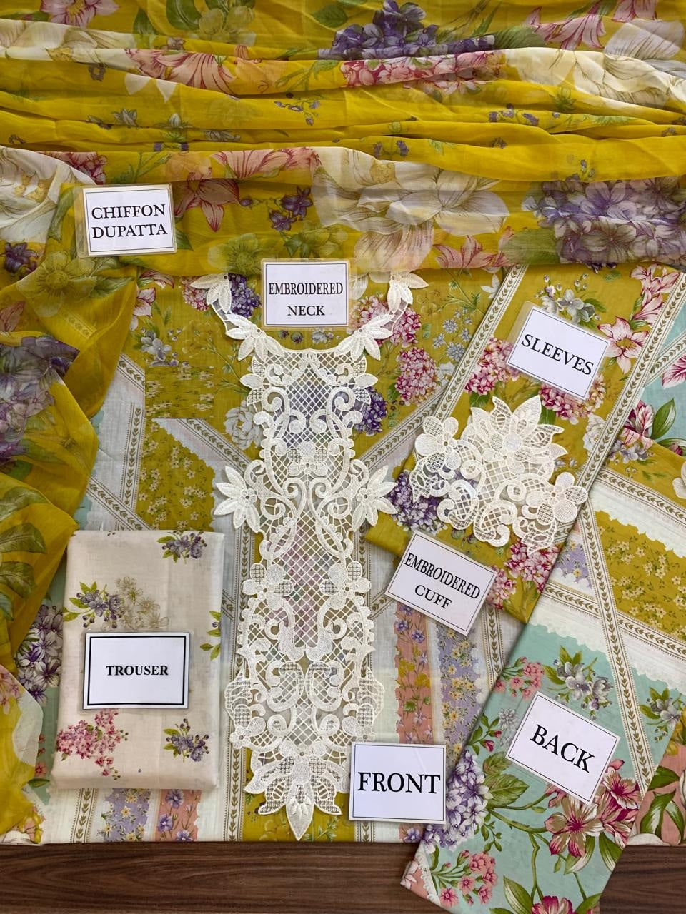 Maria B Printed Lawn + Chiffon Dupatta | Article MB-311