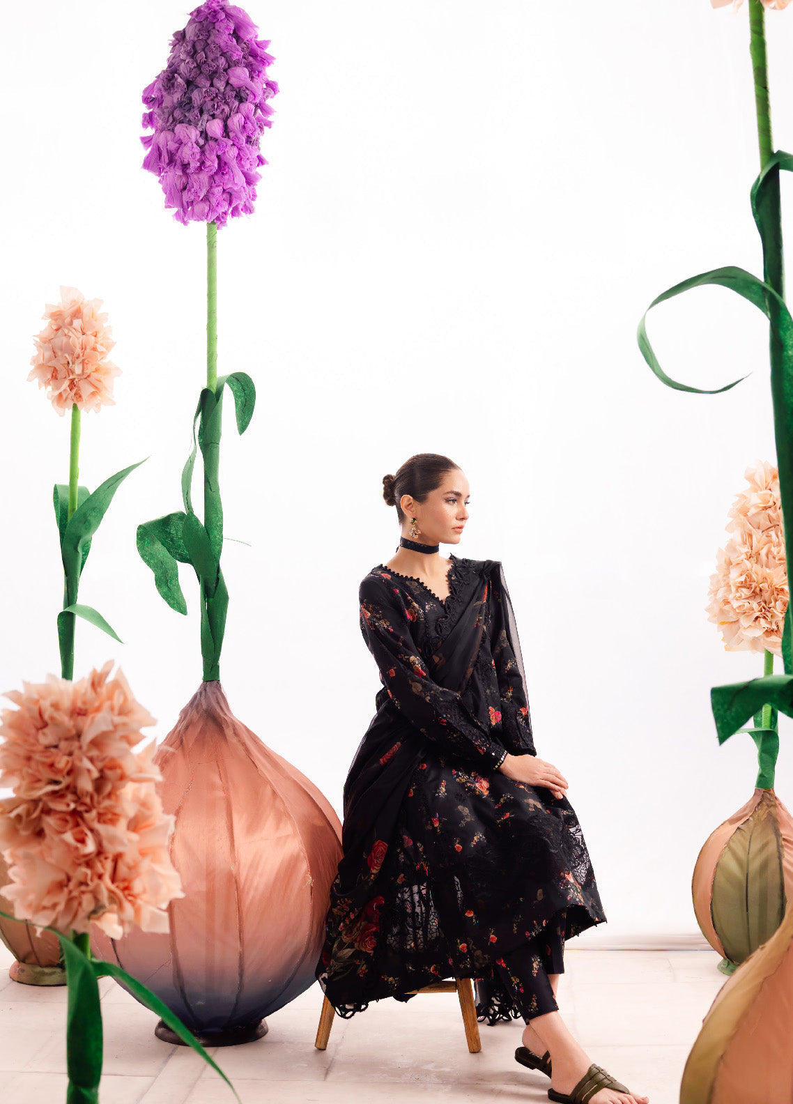 Iznik digital printed embroidered 3-piece unstitched suit with chiffon dupatta, premium lawn fabric, and elegant festive design – RS Royal Fashion